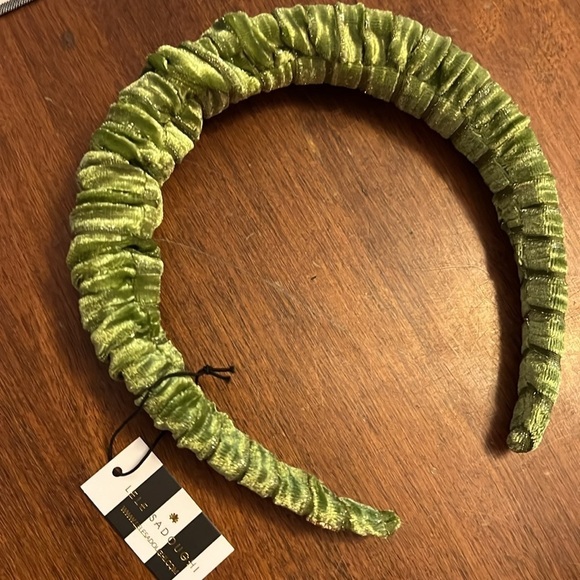 🆕Lele Sadoughi Kelly Chunky Chartreuse Green Gathered Velvet Headband::NWT:: - Picture 6 of 10